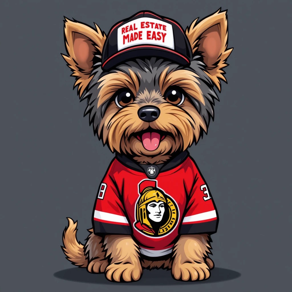 Abu with Sens Jersey - My Real Yorkie